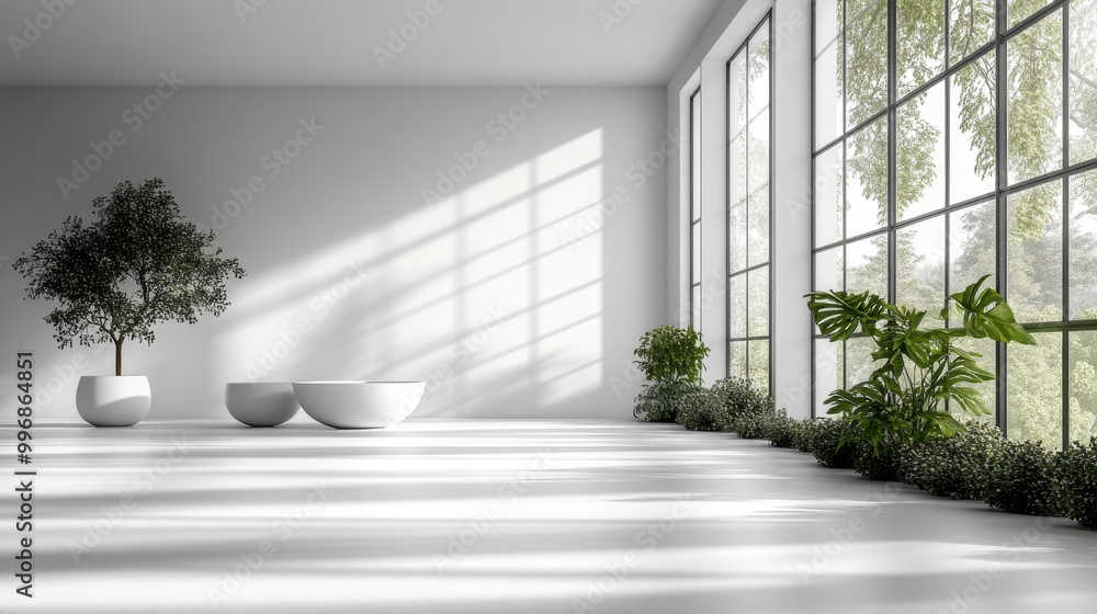 Poster clean white background with soft sunlight, perfect for creating a natural and minimalist aesthetic.