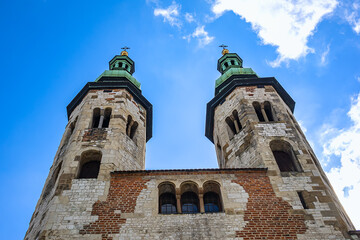 Built in the XI century, Saint Andrew is one of the oldest churches in Krakow Old Town. Krakow, Poland.
