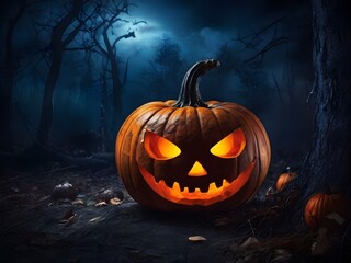 background with scary pumkin