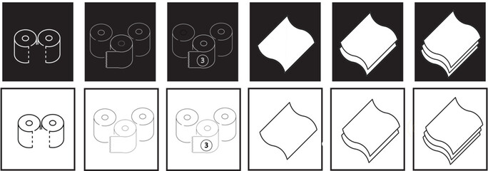 Toilet line icon set. Different and various icons about toilet and restroom