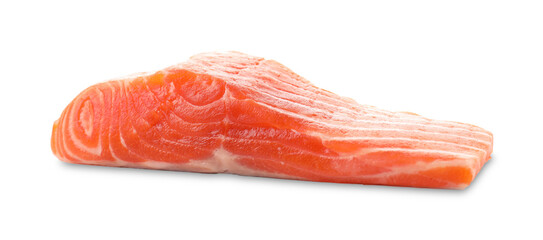 Piece of fresh salmon isolated on white