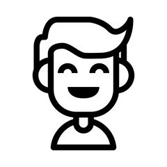 Boy Happy Avatar Icon. Simple People Vector Illustration.