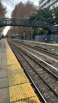 railroad tracks in the morning