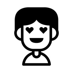 Avatar icon glyph style. Simple default profile picture vector illustration.