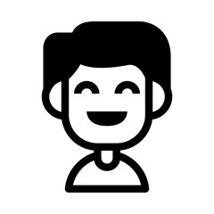 Simple Man Icon Illustration With Haircut