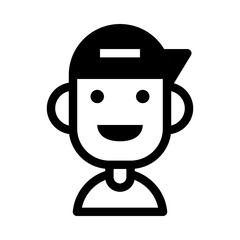 Simple Man Icon Illustration With Haircut