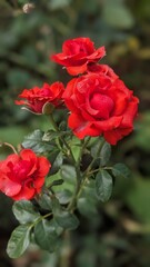 Obraz premium red roses in garden