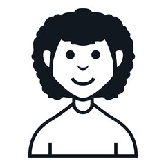 Afro Man Avatar Icon. People Character Smile Vector Illustration.