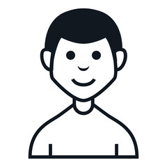 Boy Avatar Icon. People Character Smile Vector Illustration.