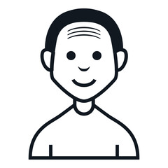 Bald Man Avatar Icon. People Character Smile Vector Illustration.