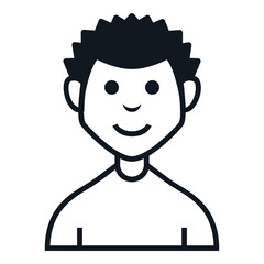 Spike Hair Man Avatar Icon. People Character Smile Vector Illustration.