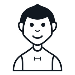 Man Workout Avatar Icon. People Character Smile Vector Illustration.