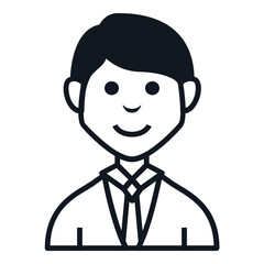 Man Tuxedo Avatar Icon. People Character Smile Vector Illustration.