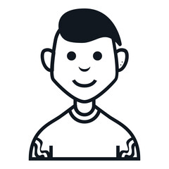 Man Tattoo Avatar Icon. People Character Smile Vector Illustration.