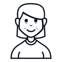 Grandma Avatar Style Icon. Simple Character Smile Vector Illustration.