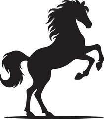 Set of horse silhouette animal set isolated on white background. Black horses graphic element vector illustration