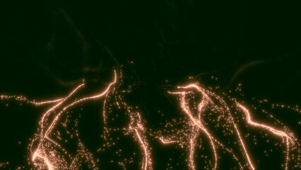 energiegeladene leuchtende Partikel, symmetrisch, digital, Daten, Computer, Glitzer, Internet, Technik, Industrie, Innovationen, Muster, goldgelb
