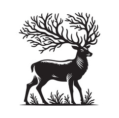 Deer silhouette, vector illustration design