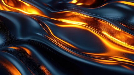 Molten metal-inspired smooth curves glowing with futuristic light, forming a surreal abstract landscape. No people, no logo.