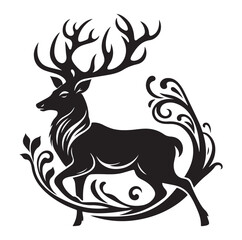 Fototapeta premium Deer silhouette, vector illustration design