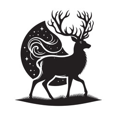 Deer silhouette, vector illustration design