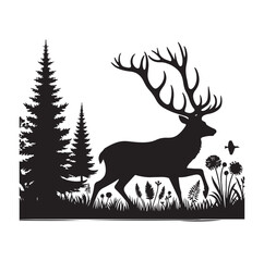 Deer silhouette, vector illustration design