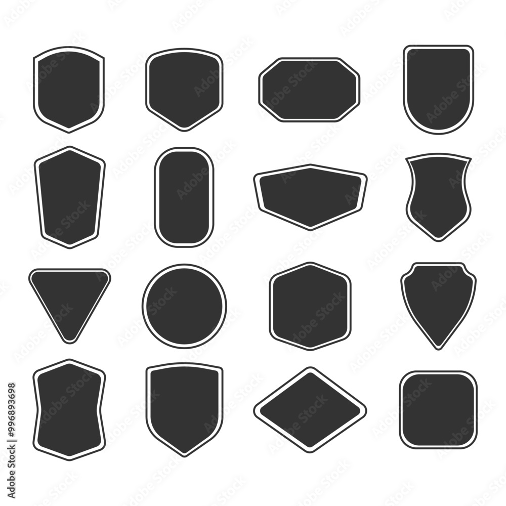 Poster set of badge and label shapes for web design, user interface, graphic design and branding
