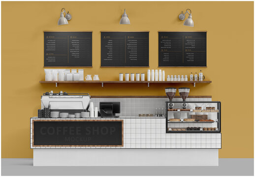 Coffee Shop Stand Mockup