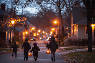 kids go trick or treating on Halloween