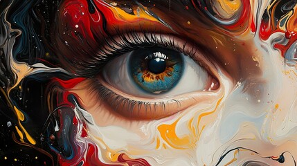 Abstract Eye Painting: A Colorful Gaze into the Soul