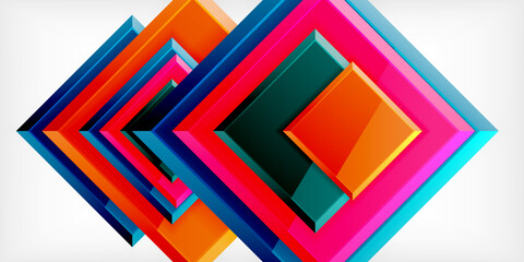 Colorful squares with reflections abstract background design. Vector Illustration For Wallpaper, Banner, Background, Card, Book Illustration, landing page