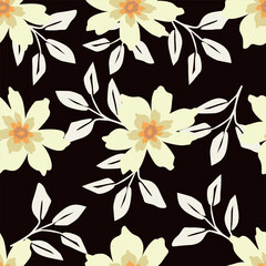 abstract a solid multicolor small and big flower mixed vector pattern arrangement with medium color, all over vector design with white background illustration digital image for textile printing factor