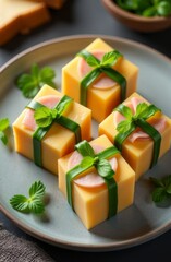 pieces of cheese in the form of New Year's gifts.