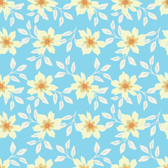 abstract a solid multicolor small and big flower mixed vector pattern arrangement with medium color, all over vector design with white background illustration digital image for textile printing factor