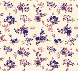 Flowers seamless pattern. vector illustration. Abstract flowers, floral vector with leaves