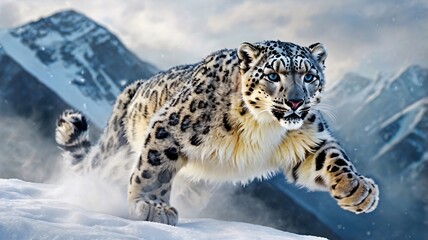 Obraz premium Ethereal snow leopard
