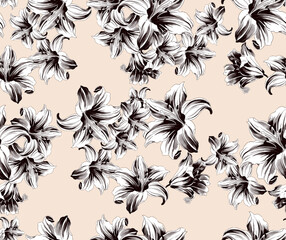 Cute floral pattern. Seamless texture. An elegant template for fashionable prints. 
