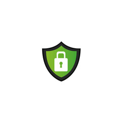 Security shield lock icon flat vector design