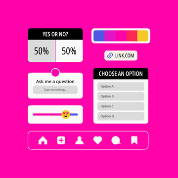 Instagram Stories Interactions Set Poll Questions Slider Bar