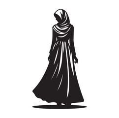 Naklejka premium hijab style silhouette illustration vector