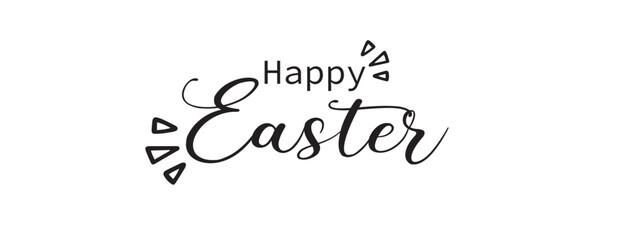 happy easter black line art lettering, hand drawn modern vector calligraphy, design for holiday greeting card and invitation for the happy easter day, greeting card text template 