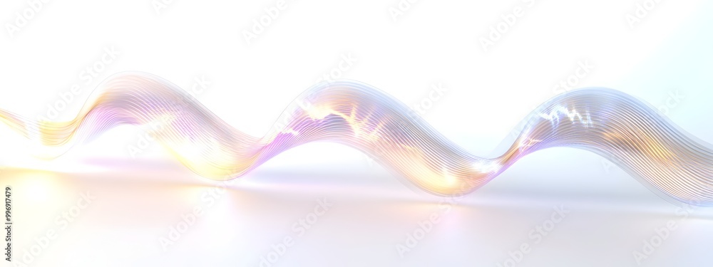 Poster visually stunning 3d rendered light wave demonstrating the optical heterodyning interference pattern