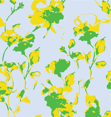 Flowers seamless pattern. vector illustration. Abstract flowers, floral vector with leaves
