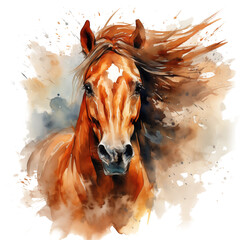 Watercolor Horse Creative Illustration Digital Art Transparent Background With PNG File