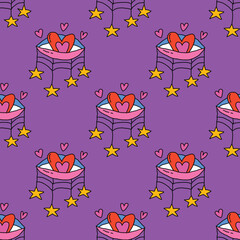 square seamless pattern -sinister eyes for Halloween.Devil eyes in 1970s psychedelic style.Groovy and funky print ornament.A look from a horror movie. Mystical esoteric eye.Witches,astrology and tarot