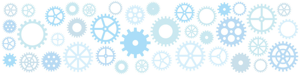 散りばめた歯車の背景　青　水色