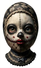 Chilling Halloween Undead Mask with Blood and Scars Graphic Resource for Spooky halloween background posters and halloween parties