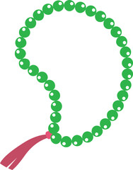 Emerald Beryl Prayer Beads, Buddhist Prayer Beads icon.