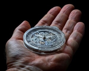 Innovative clock design  a unique timepiece integrated into a human hand structure