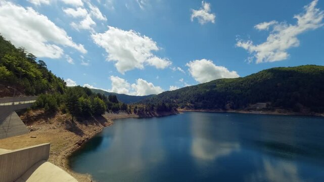 Nature Lake Artificial Dam Of Menta